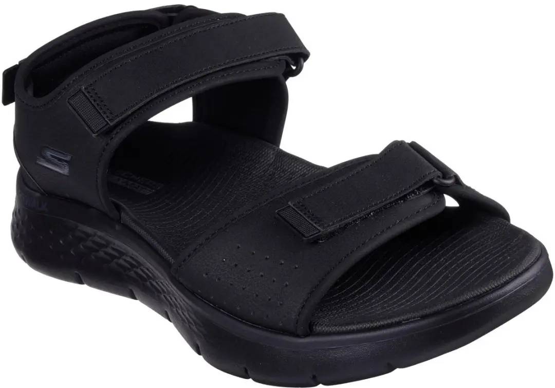 SKECHERS GO WALK FLEX SANDAL ANTIGUA BEACH, comfortbale shoes, 229205-BBK, Male,