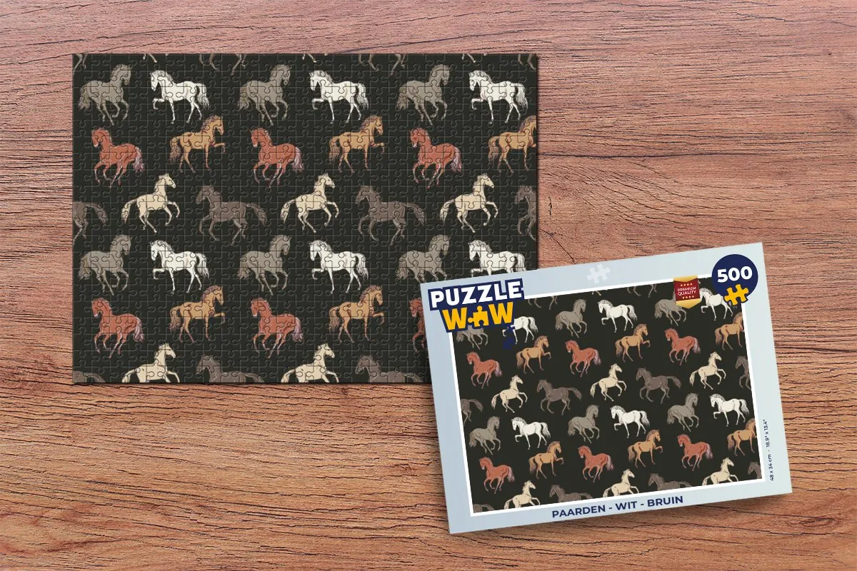 PuzzleWow Paarden Legpuzzel 500 Stuks - Multicolor