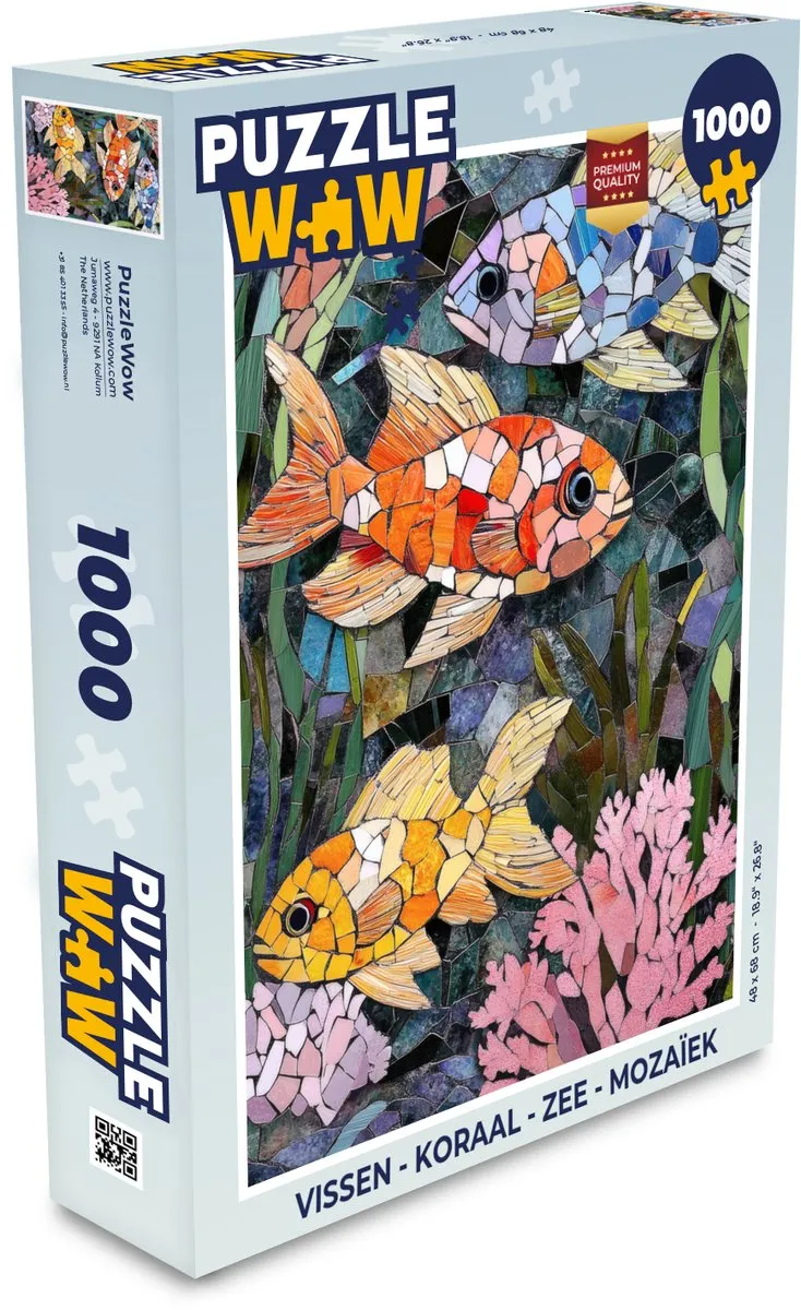 PuzzleWow Vissen Koraal Mozaïek Legpuzzel 1000 Stuks
