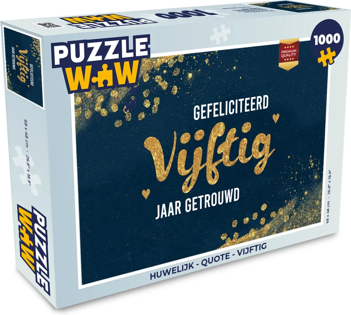 PuzzleWow Gefeliciteerd Vijftig Jaar Getrouwd Legpuzzel 1000 Stuks - Multicolor