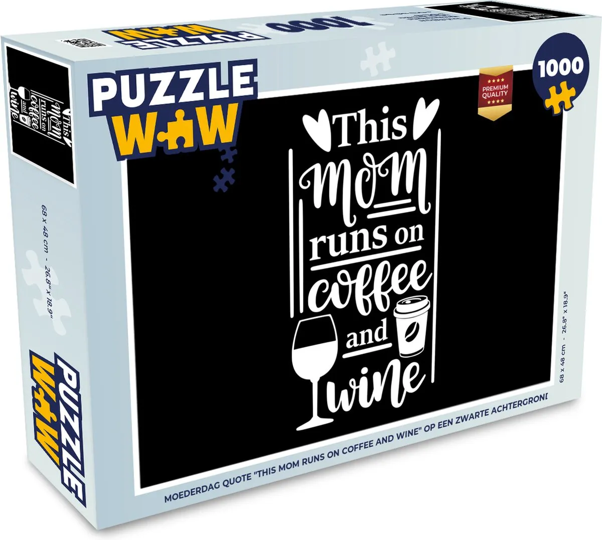 PuzzleWow Mama Wijn Quote Legpuzzel 1000 Stuks - Multicolor