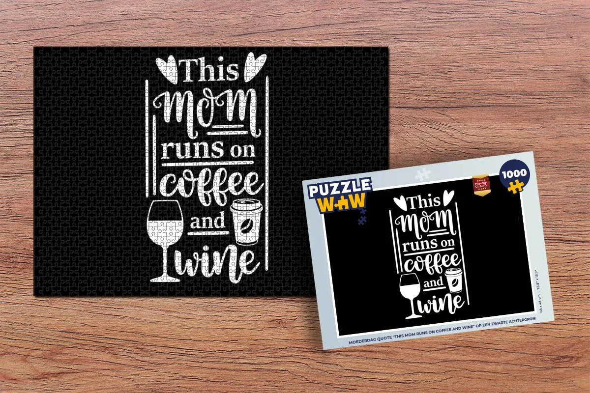 PuzzleWow Mama Wijn Quote Legpuzzel 1000 Stuks - Multicolor