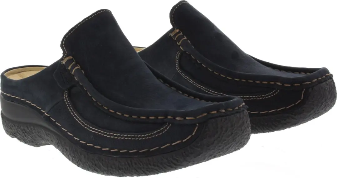 Wolky Roll Slide Slippers - Donkerblauw Maat 38