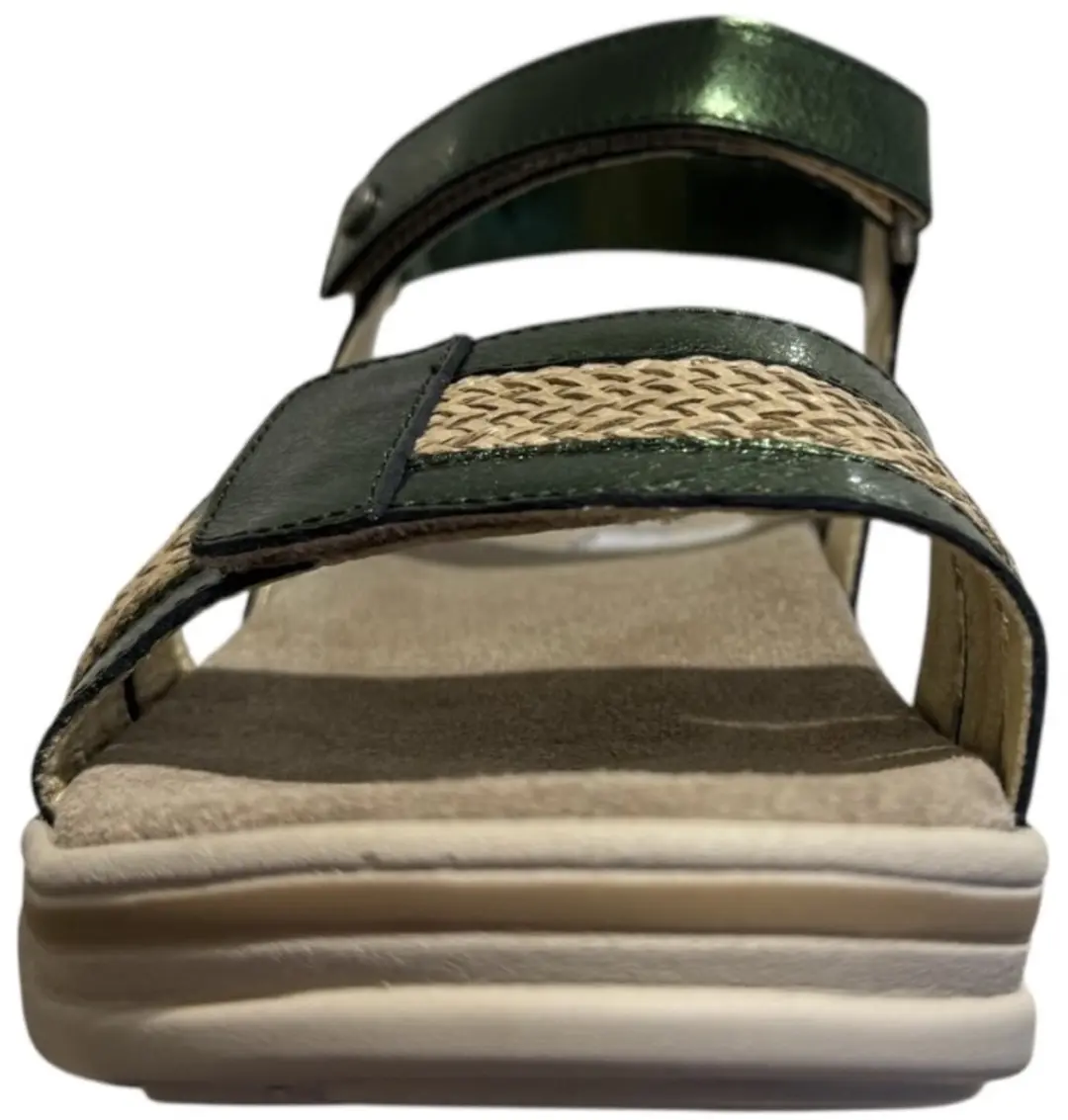Wolky Fantom 0105723 Sandaal - Groene Leer - Maat 40