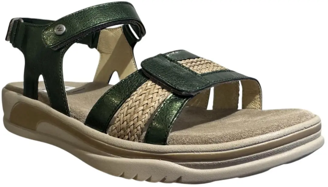 Wolky Fantom 0105723 Sandaal - Groene Leer - Maat 40