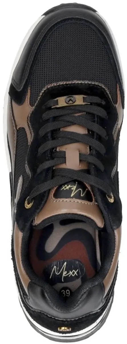 Mexx Portia Love Sneakers - Dames 38 - Zwart/Bruin