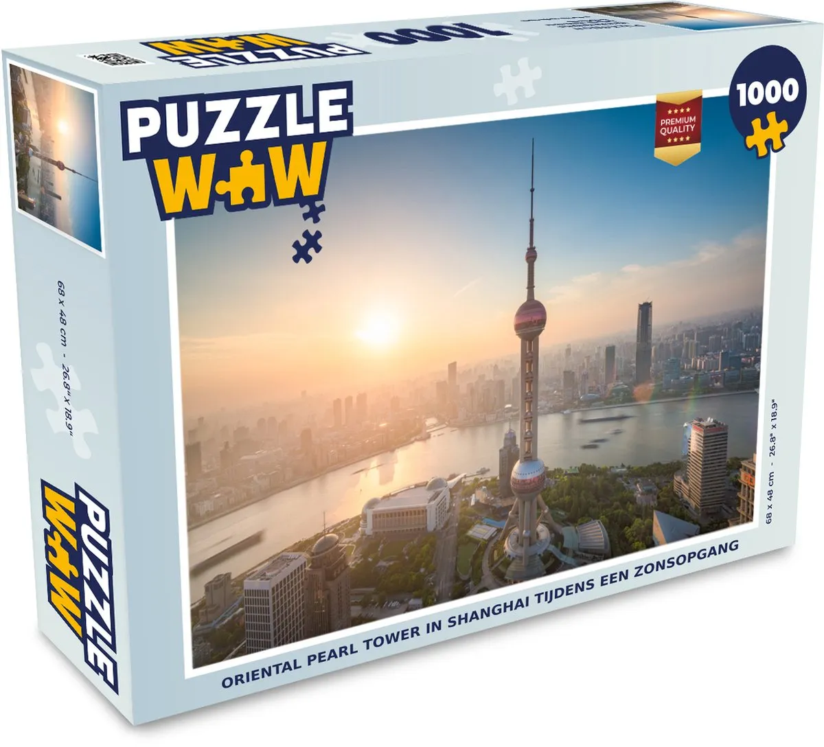 PuzzleWow Oriental Pearl Tower Legpuzzel 1000 Stuks - Multicolor