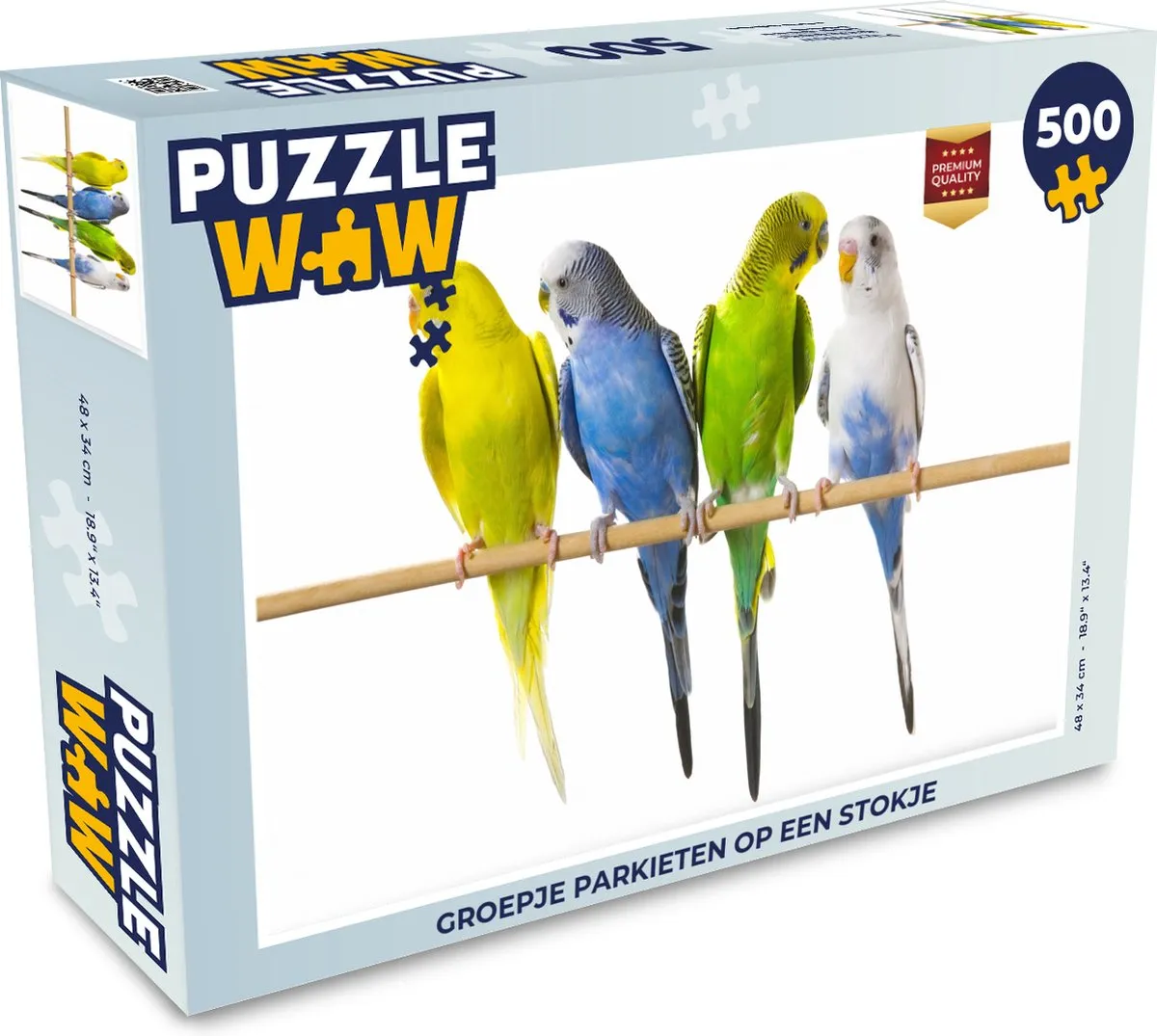 PuzzleWow Parkieten Legpuzzel 500 Stuks - Multicolor