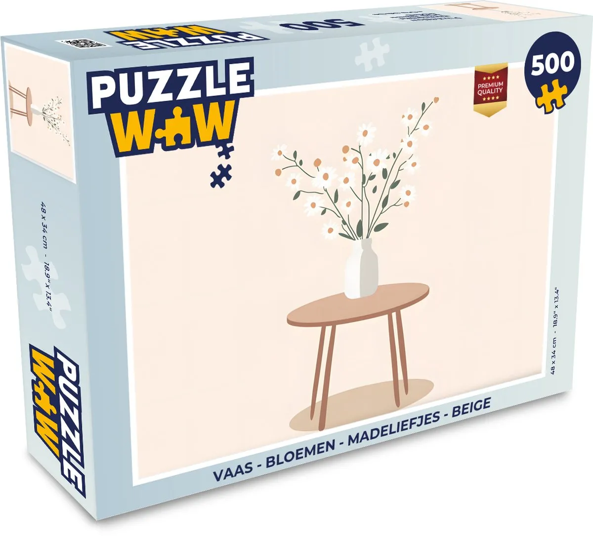 PuzzleWow Madeliefjes Legpuzzel 500 Stuks - Beige