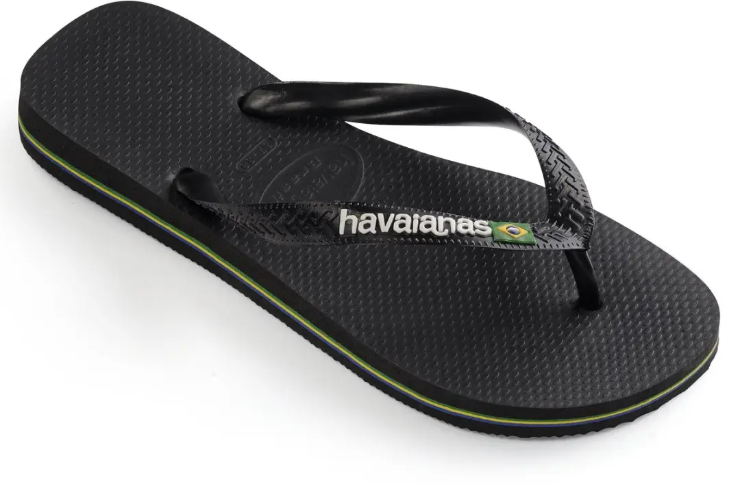Havaianas Brasil Logo Teenslipper - Zwart