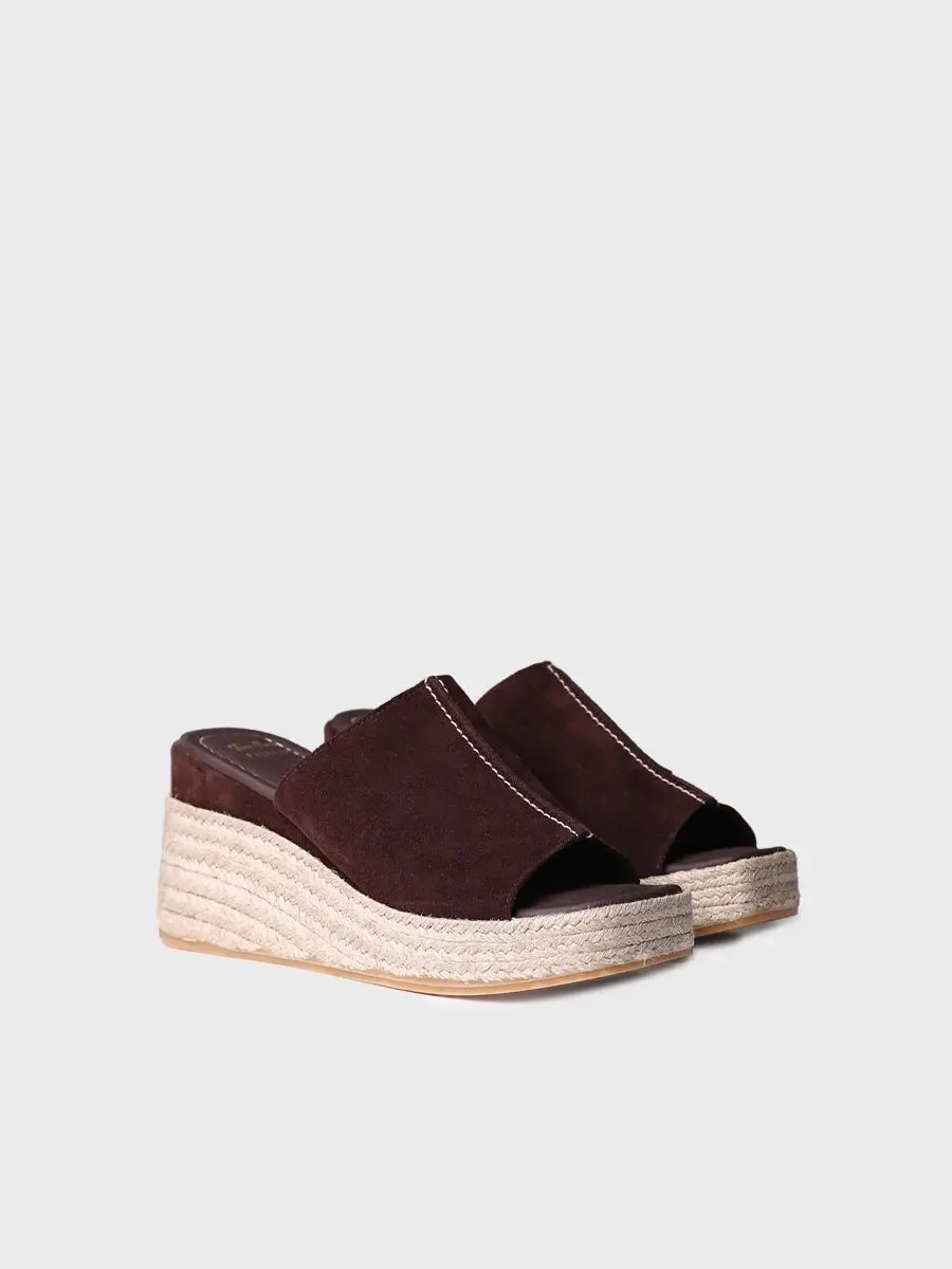 Suède espadrilles in klompstijl voor dames