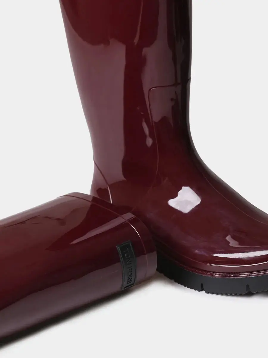 Damesregenlaars van rubber met een glanzende afwerking