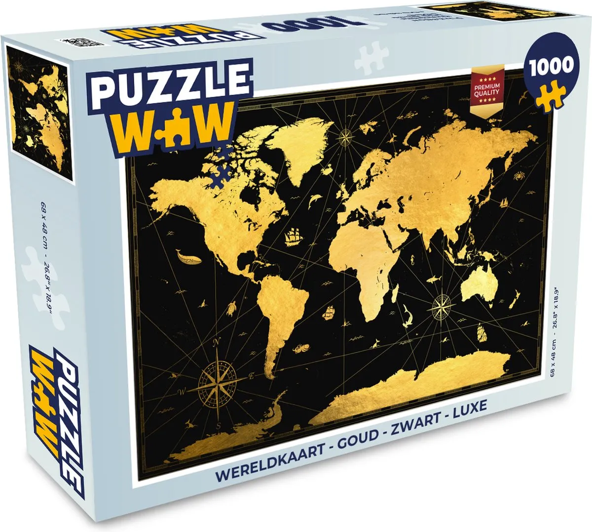 PuzzleWow Wereldkaart Puzzel 1000 Stuks - Multicolor