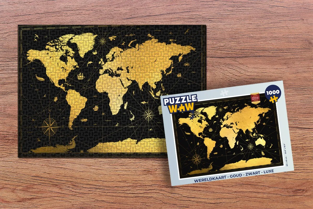 PuzzleWow Wereldkaart Puzzel 1000 Stuks - Multicolor