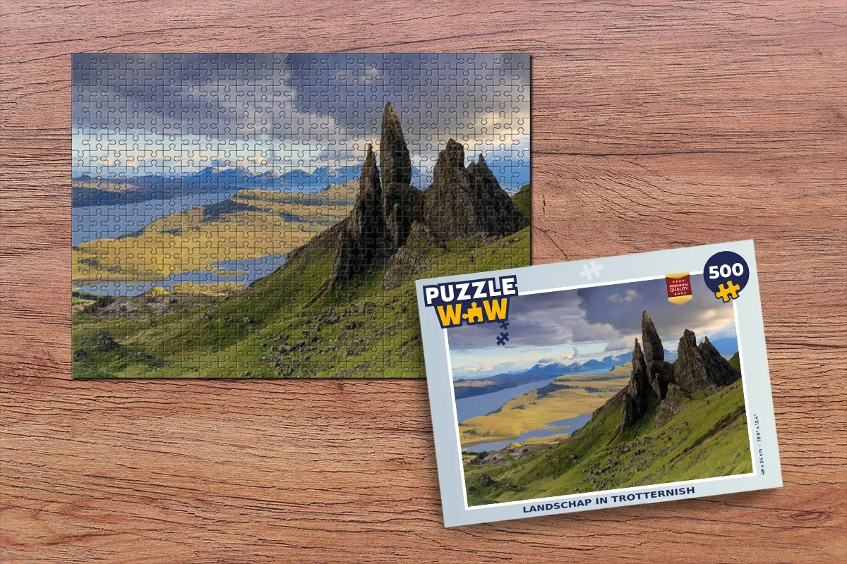 PuzzleWow Landschap in Trotternish Legpuzzel 500 Stuks - Multicolor