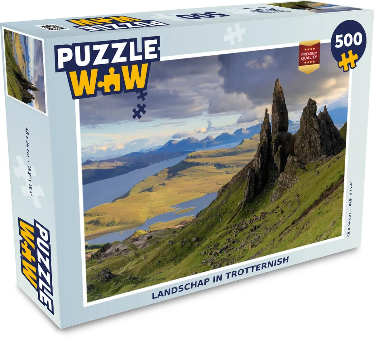 PuzzleWow Landschap in Trotternish Legpuzzel 500 Stuks - Multicolor