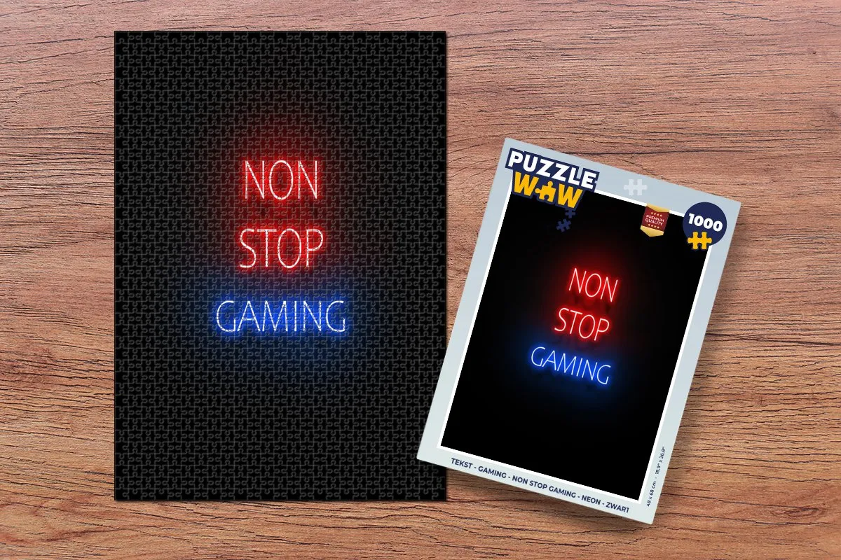 PuzzleWow Gaming Neon Legpuzzel 1000 Stuks - Multicolor