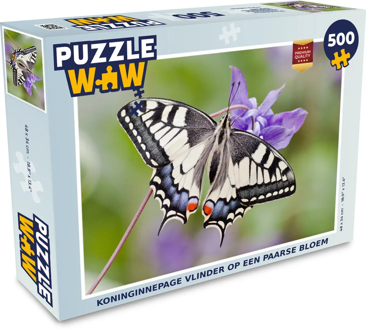 PuzzleWow Koninginnepage Legpuzzel 500 Stuks - Multicolor