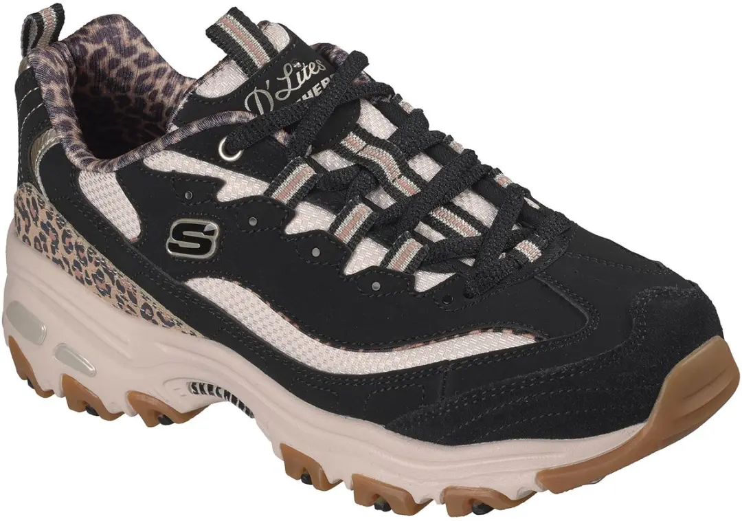 Skechers Dames D Lites Wild Charm Sneakers Black