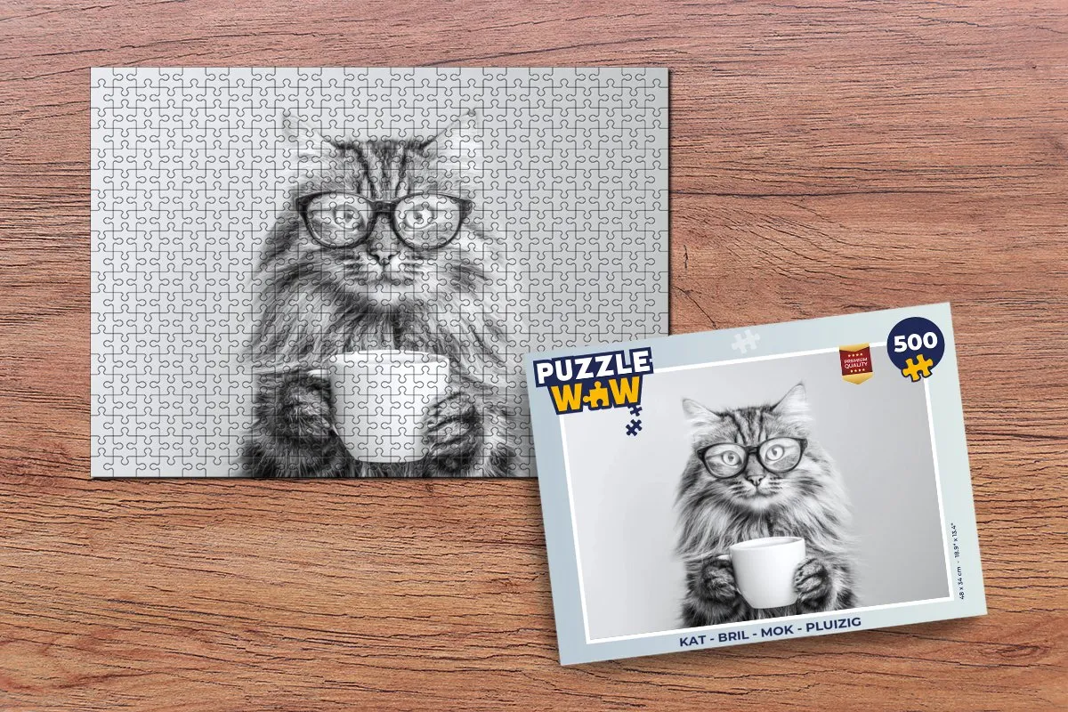 PuzzleWow Kat Mok Legpuzzel 500 Stuks - 8721414231584