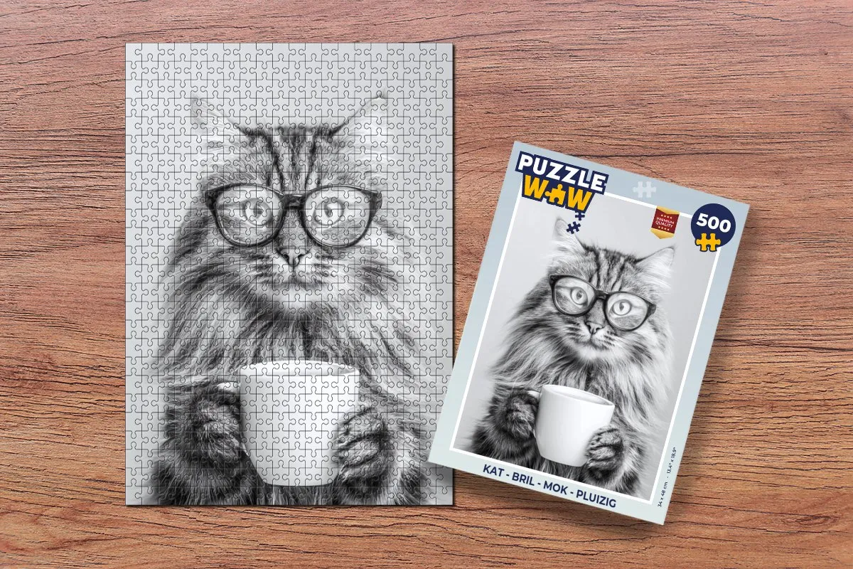 PuzzleWow Kat Mok Legpuzzel 500 Stuks - 8721414231584