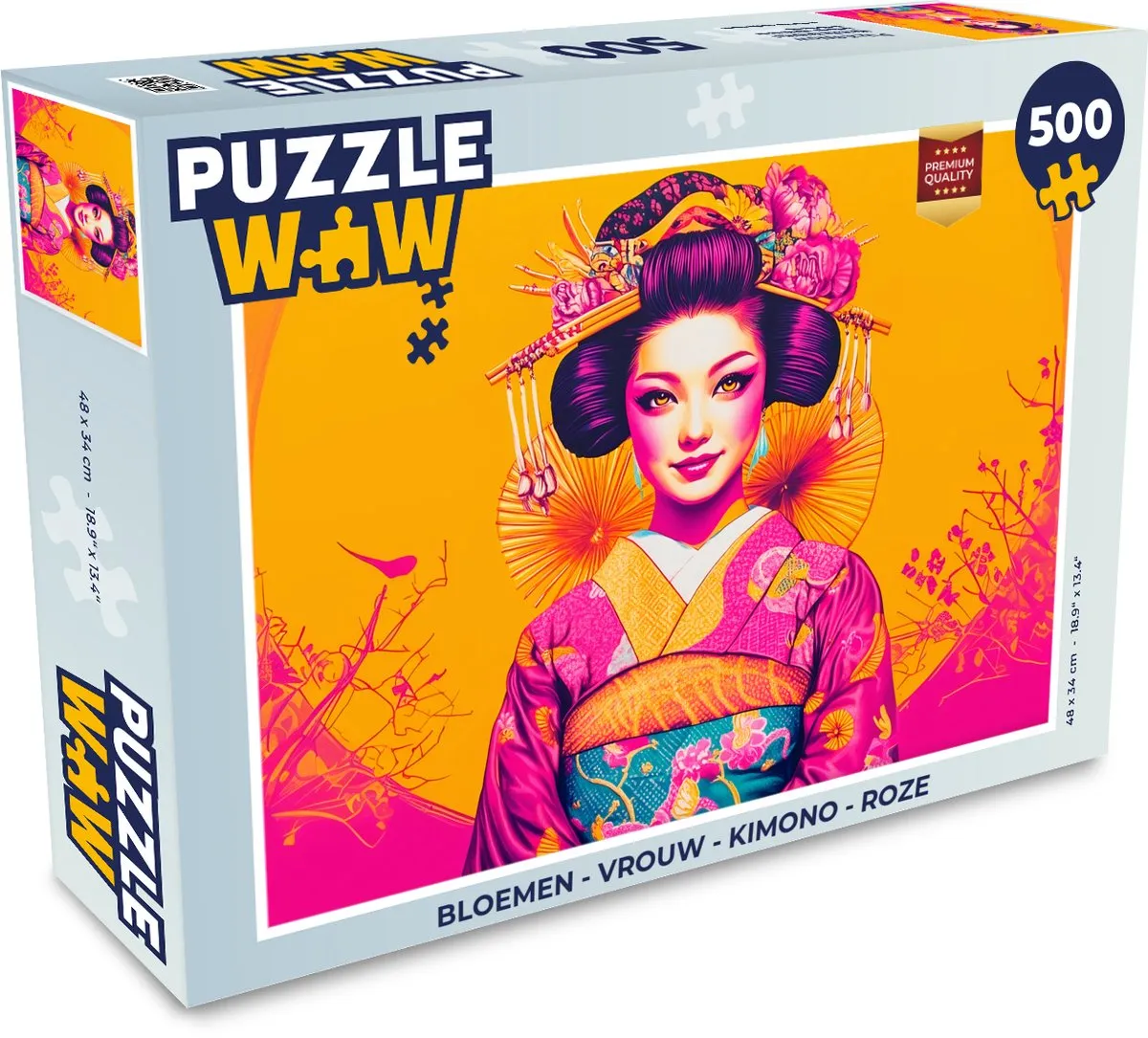 PuzzleWow Kimono Roze Legpuzzel 500 Stuks