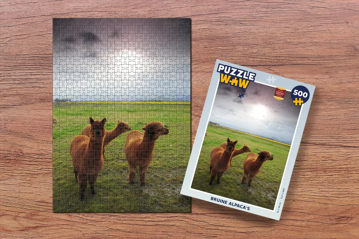 PuzzleWow Alpaca's Legpuzzel 500 Stuks - Multicolor