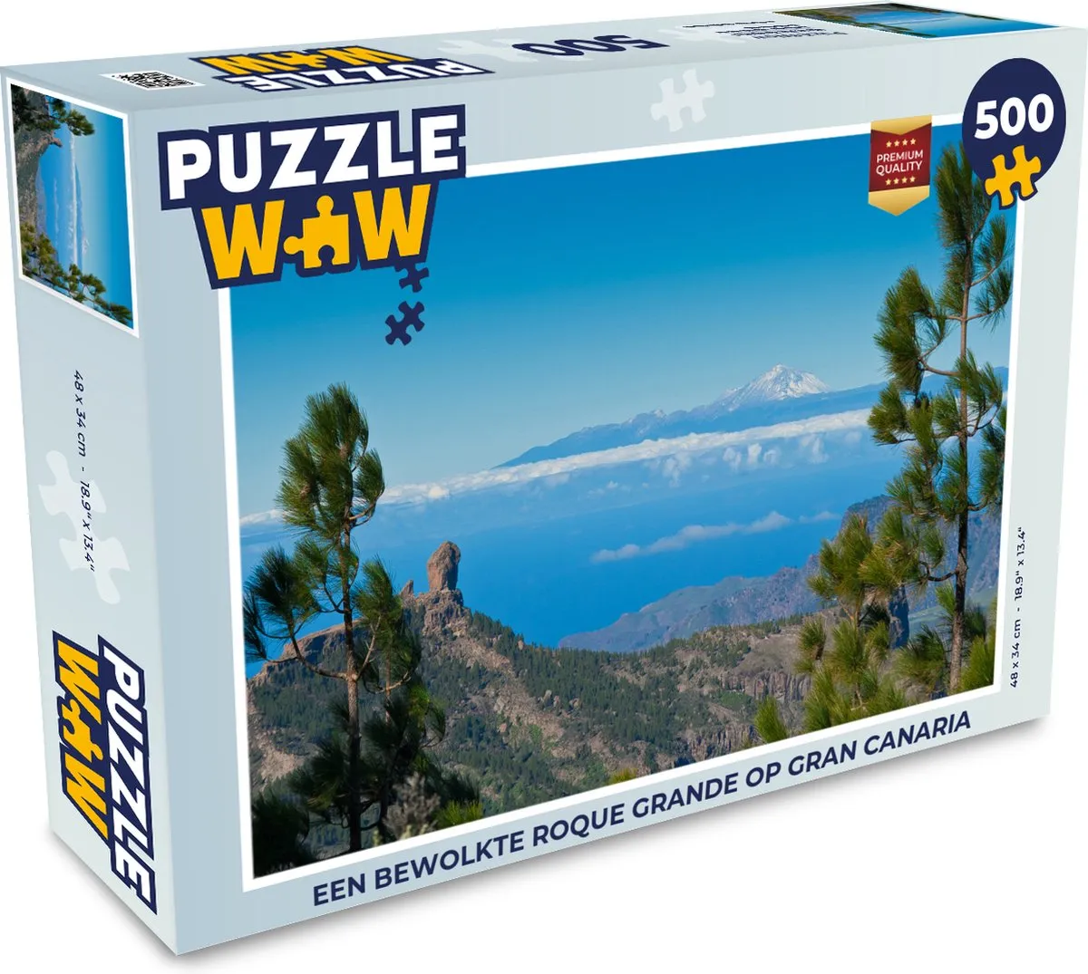 PuzzleWow Legpuzzel Een Bewolkte Roque Grande 500 Stuks - Multicolor