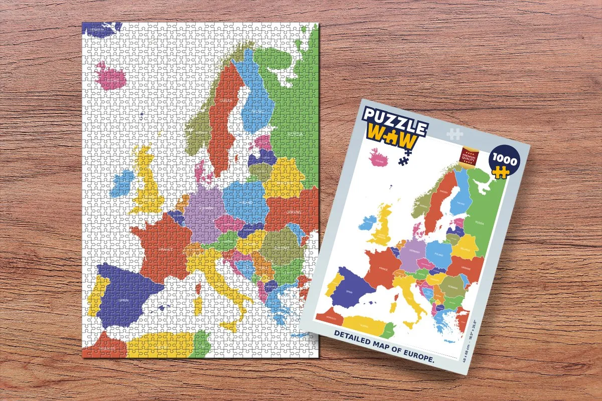 PuzzleWow Europa Legpuzzel 1000 Stuks - Multicolor