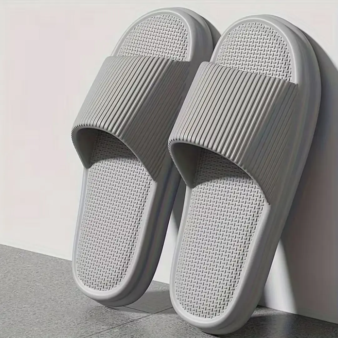 Grijze badslippers unisex EVA slippers open teen antislip slippers voor dames en