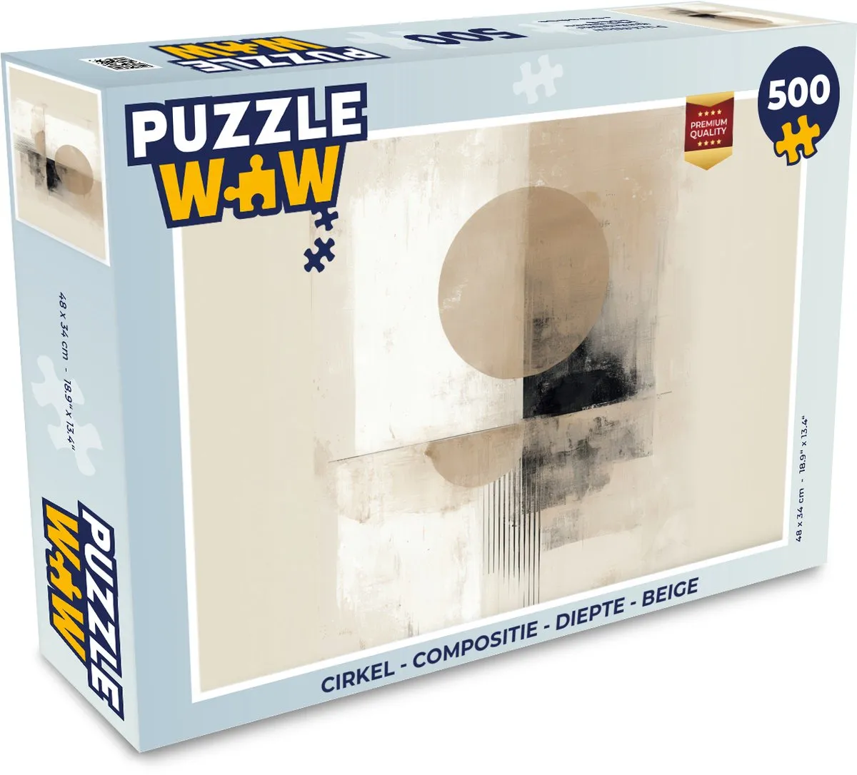 PuzzleWow Legpuzzel 500 Stuks - Beige Cirkel