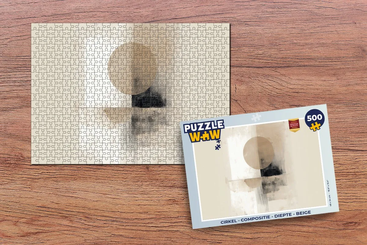 PuzzleWow Legpuzzel 500 Stuks - Beige Cirkel