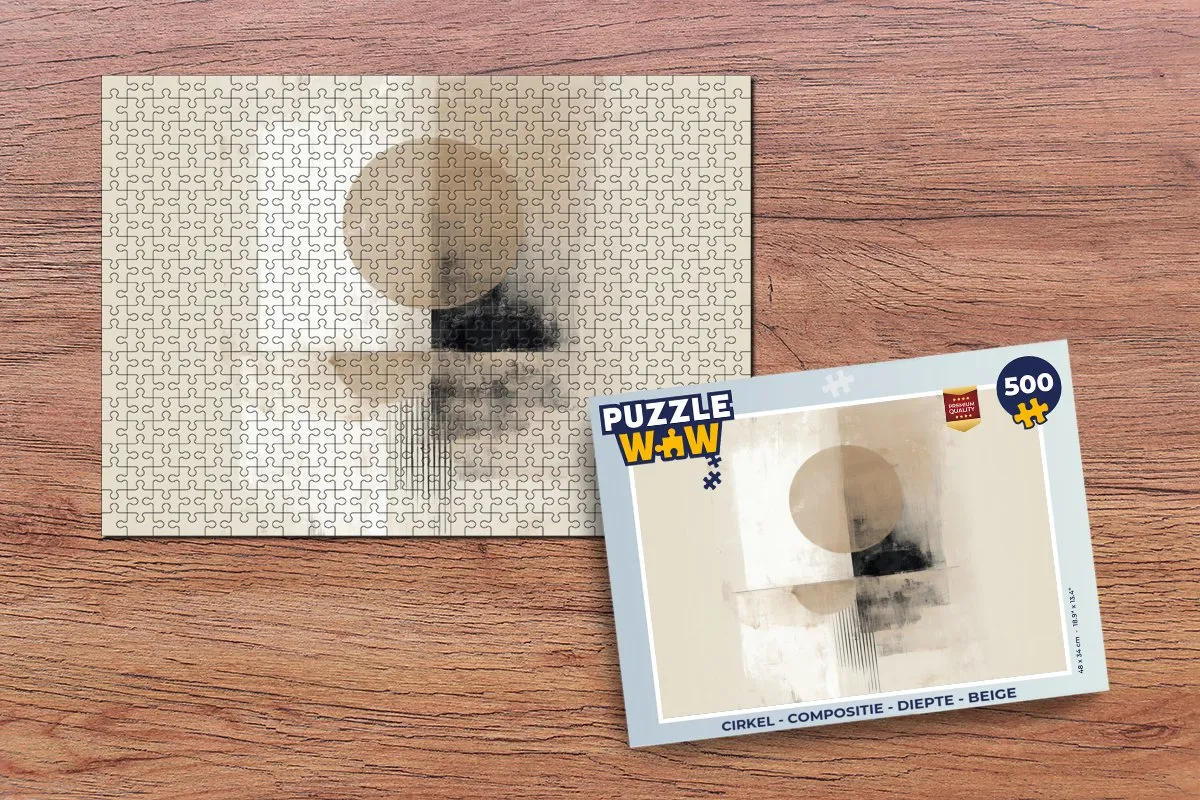 PuzzleWow Legpuzzel 500 Stuks - Beige Cirkel