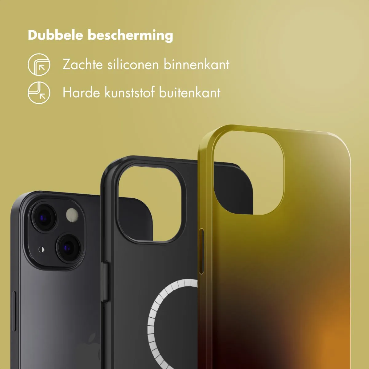 Selencia Hoesje iPhone 13 Gradient Olive Dust - MagSafe