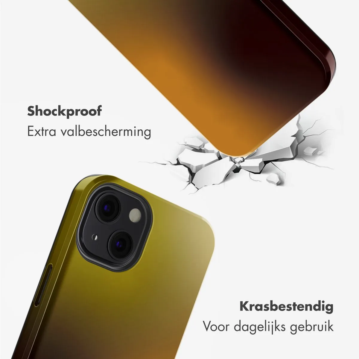 Selencia Hoesje iPhone 13 Gradient Olive Dust - MagSafe
