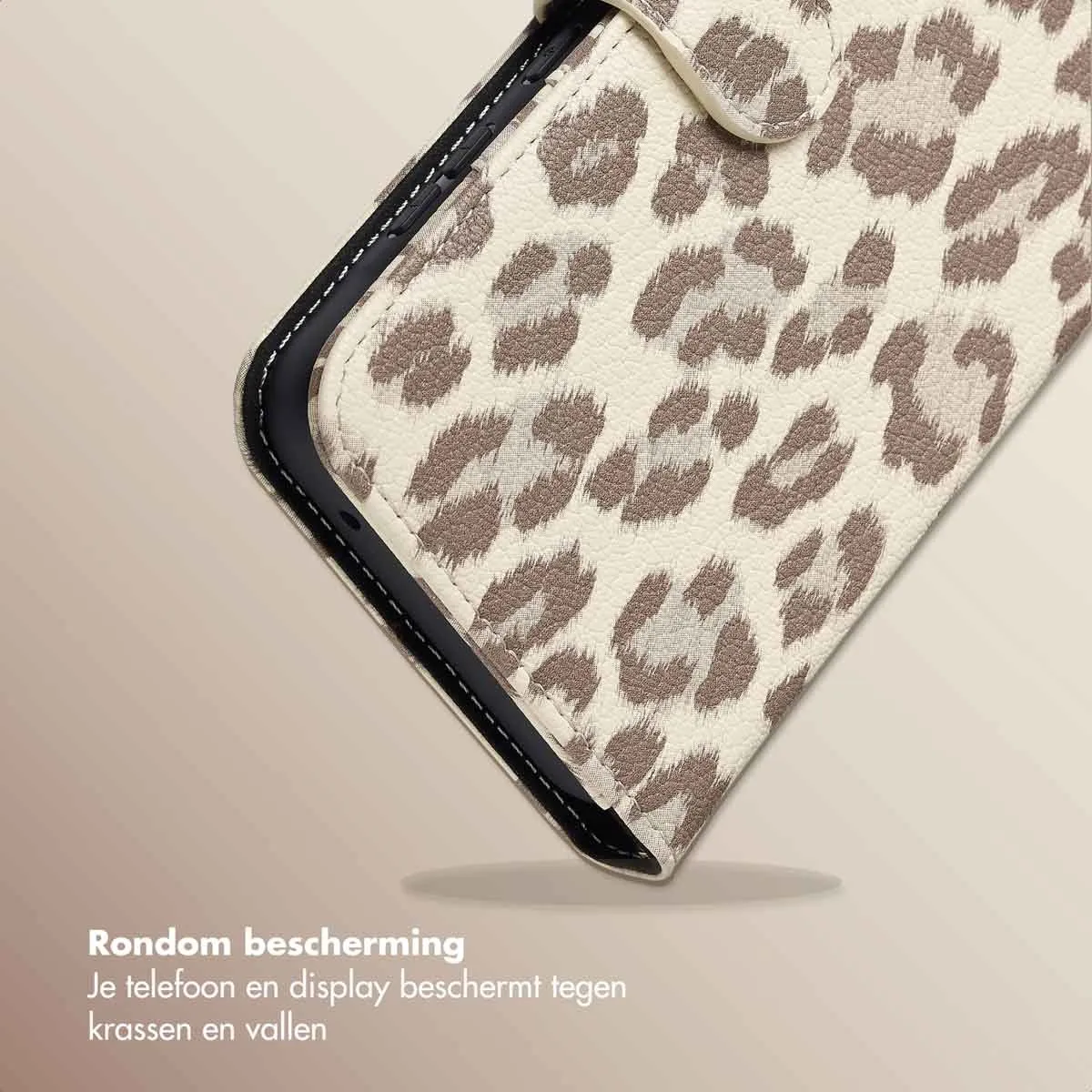 Selencia Hoesje Samsung Galaxy A35 - Sabi Bookcase Panterprint - Beige