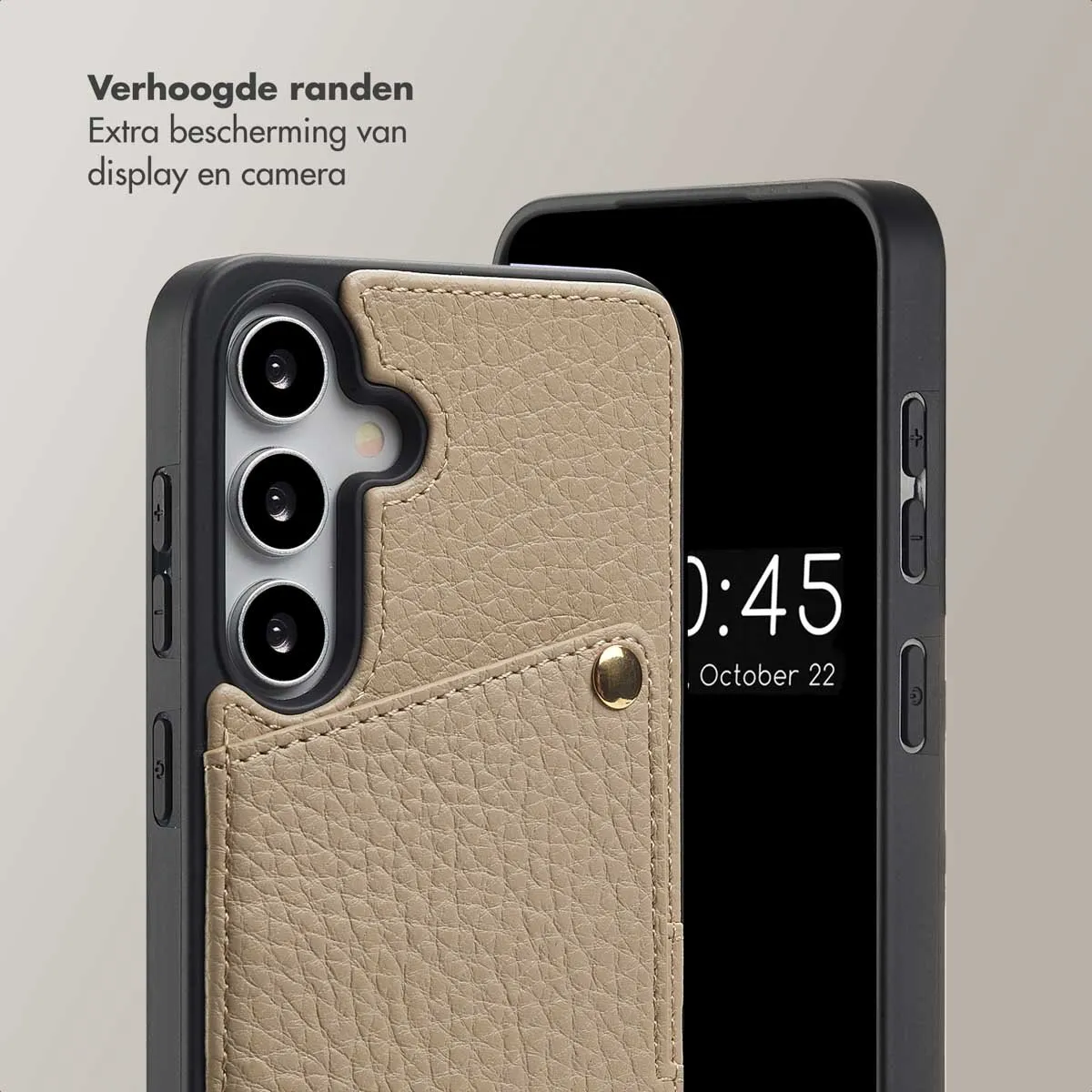 Selencia Hoesje SH00086794 - Samsung Galaxy S24/S25 - Beige - 2 Pasjes