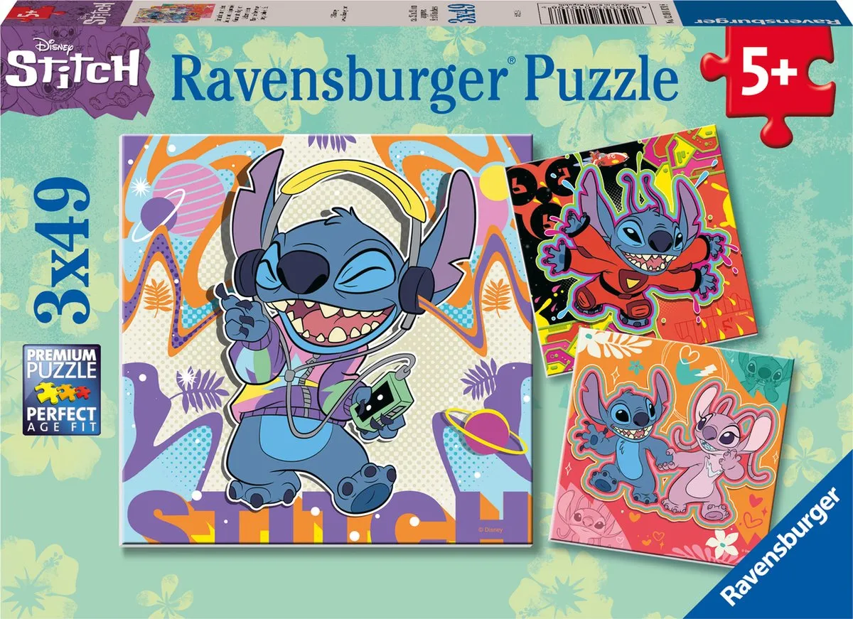 Ravensburger Disney Stitch Puzzels - 147 Stuks (3x49) - Multicolor