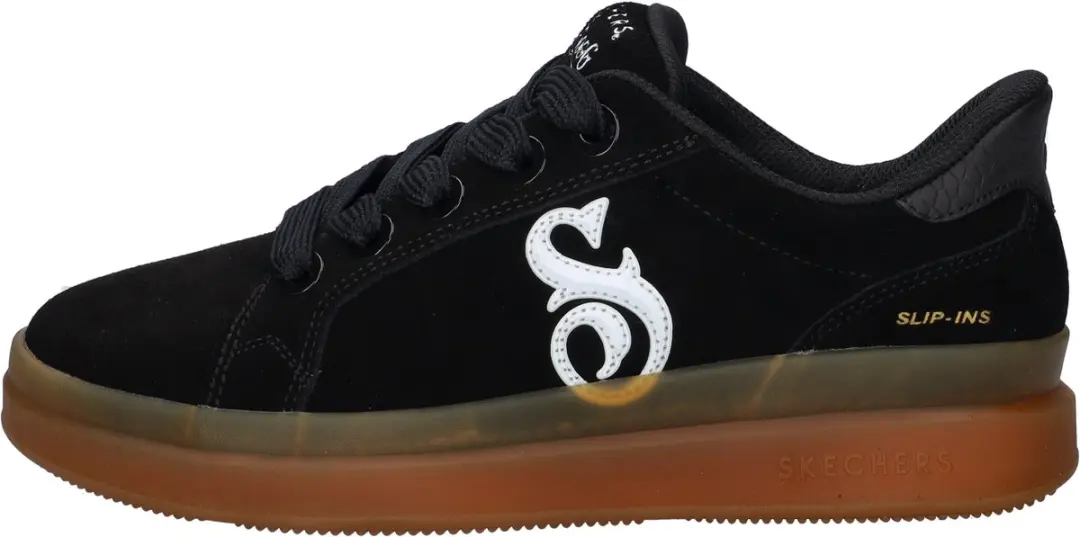 Skechers Hands Free Slip-Ins Courtside Sneaker - Zwart/Wit - afbeelding 6 van 6
