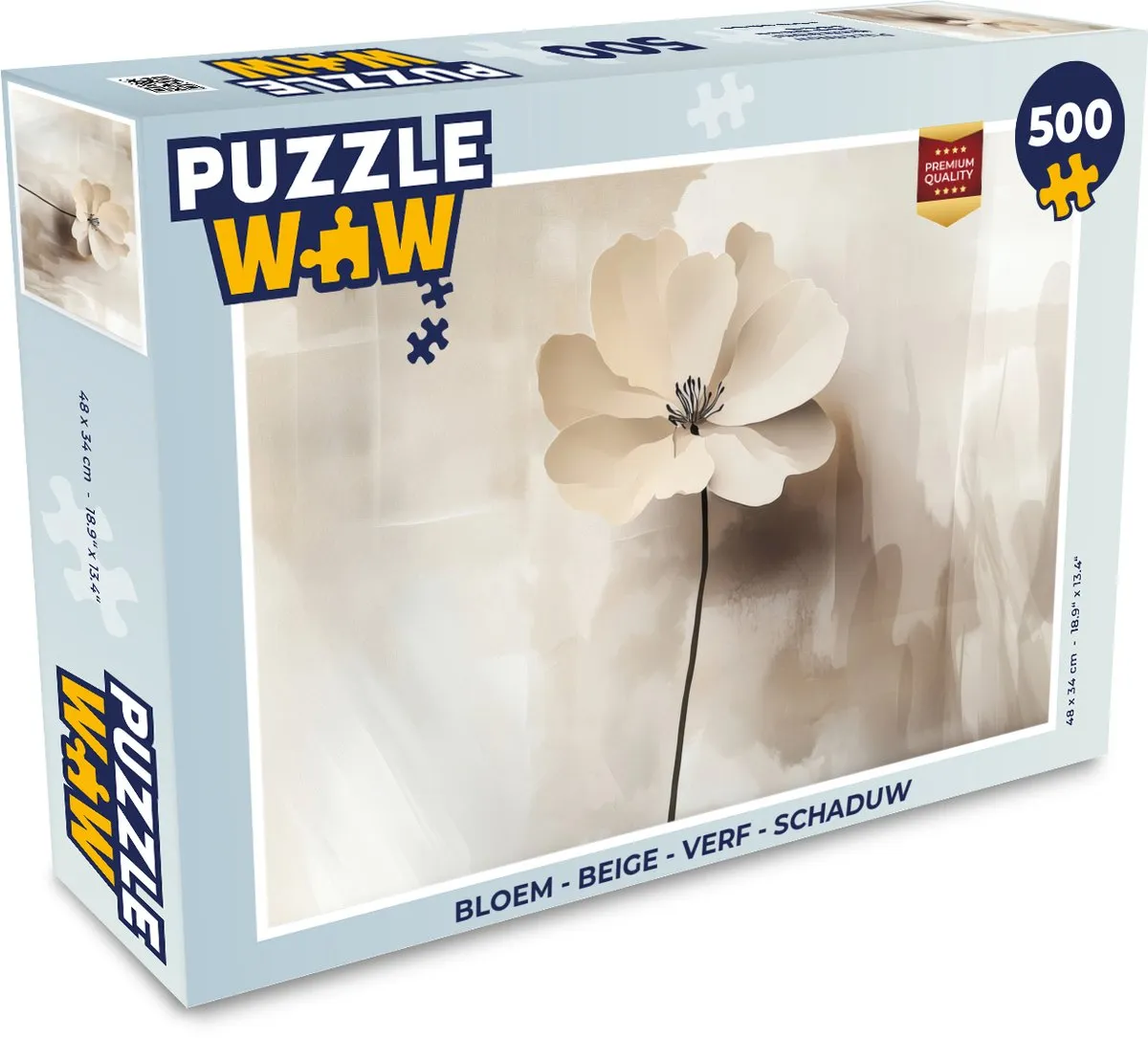 PuzzleWow Bloem Legpuzzel 500 Stuks - Beige