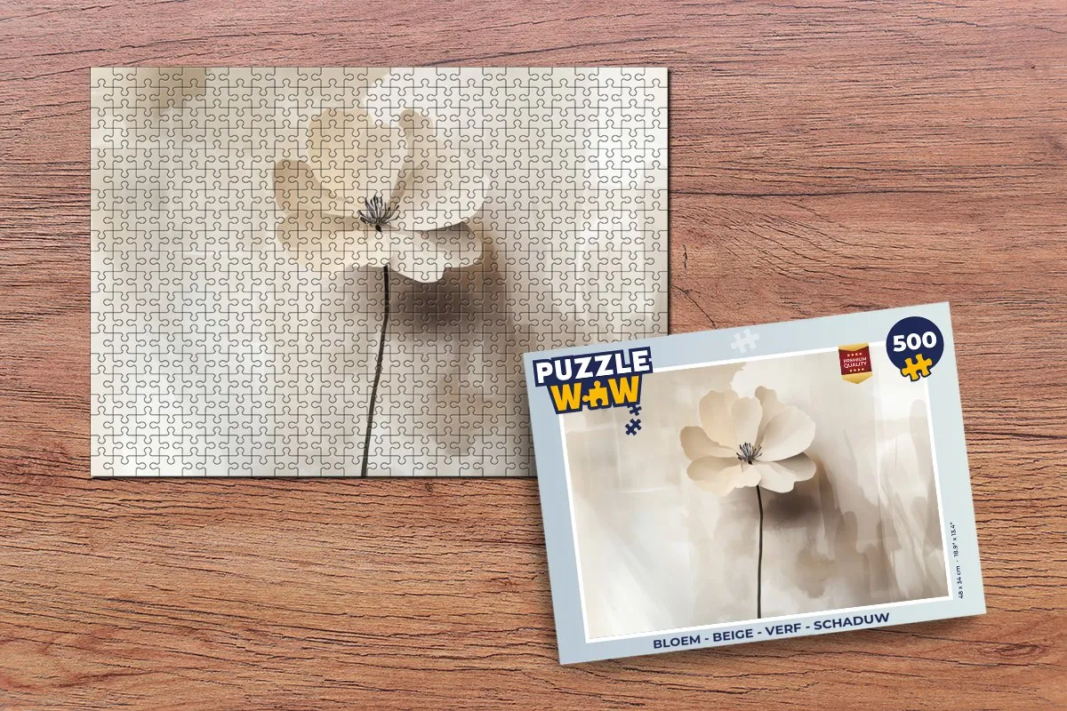 PuzzleWow Bloem Legpuzzel 500 Stuks - Beige