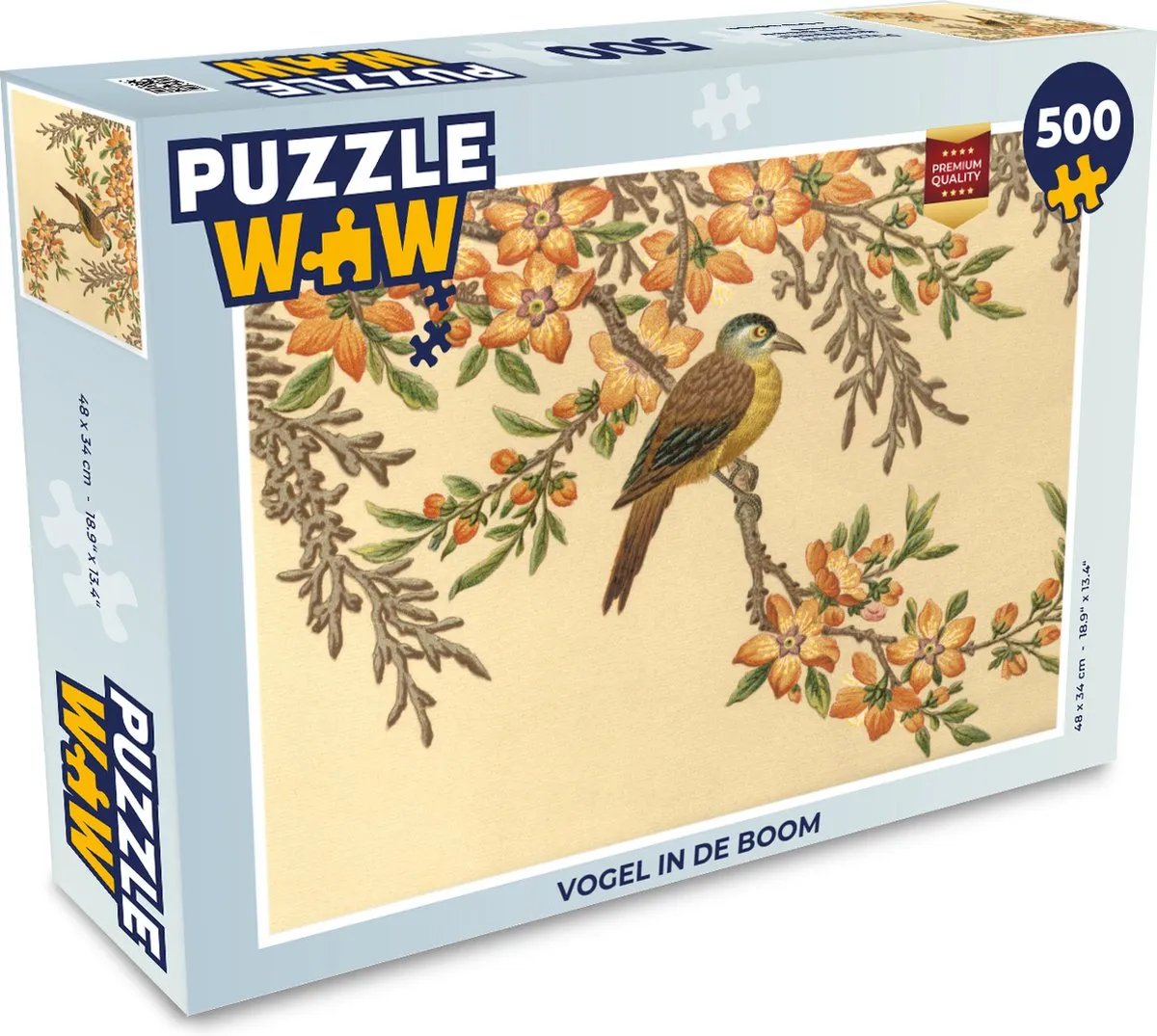 PuzzleWow Vogel in de Boom Legpuzzel 500 Stuks