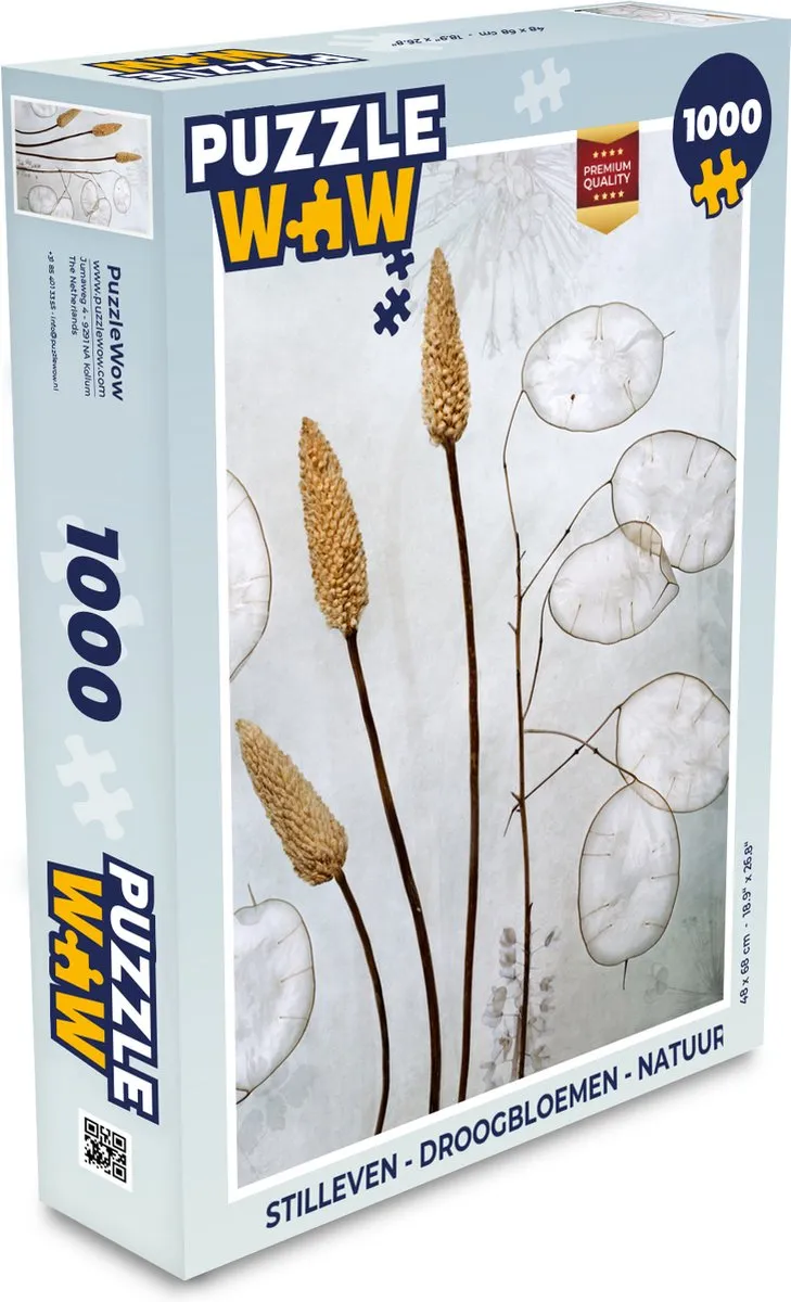 PuzzleWow Stilleven Droogbloemen Legpuzzel 1000 Stuks - Multicolor