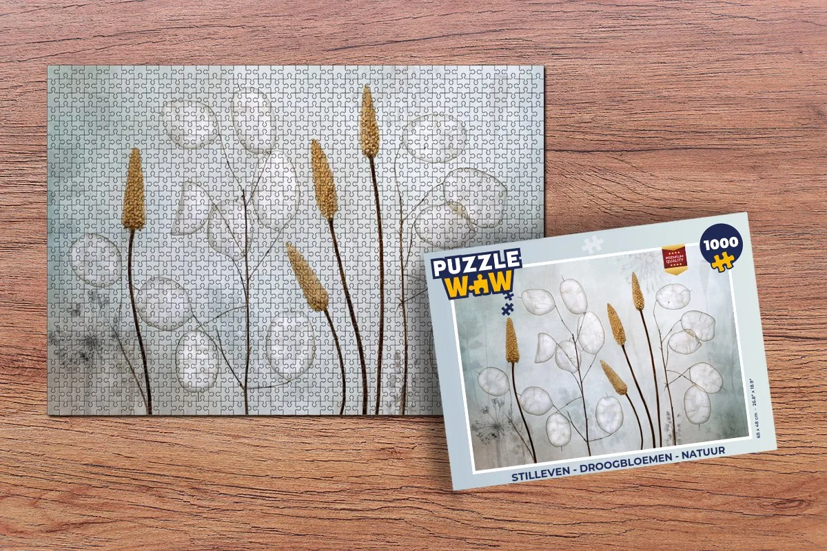 PuzzleWow Stilleven Droogbloemen Legpuzzel 1000 Stuks - Multicolor