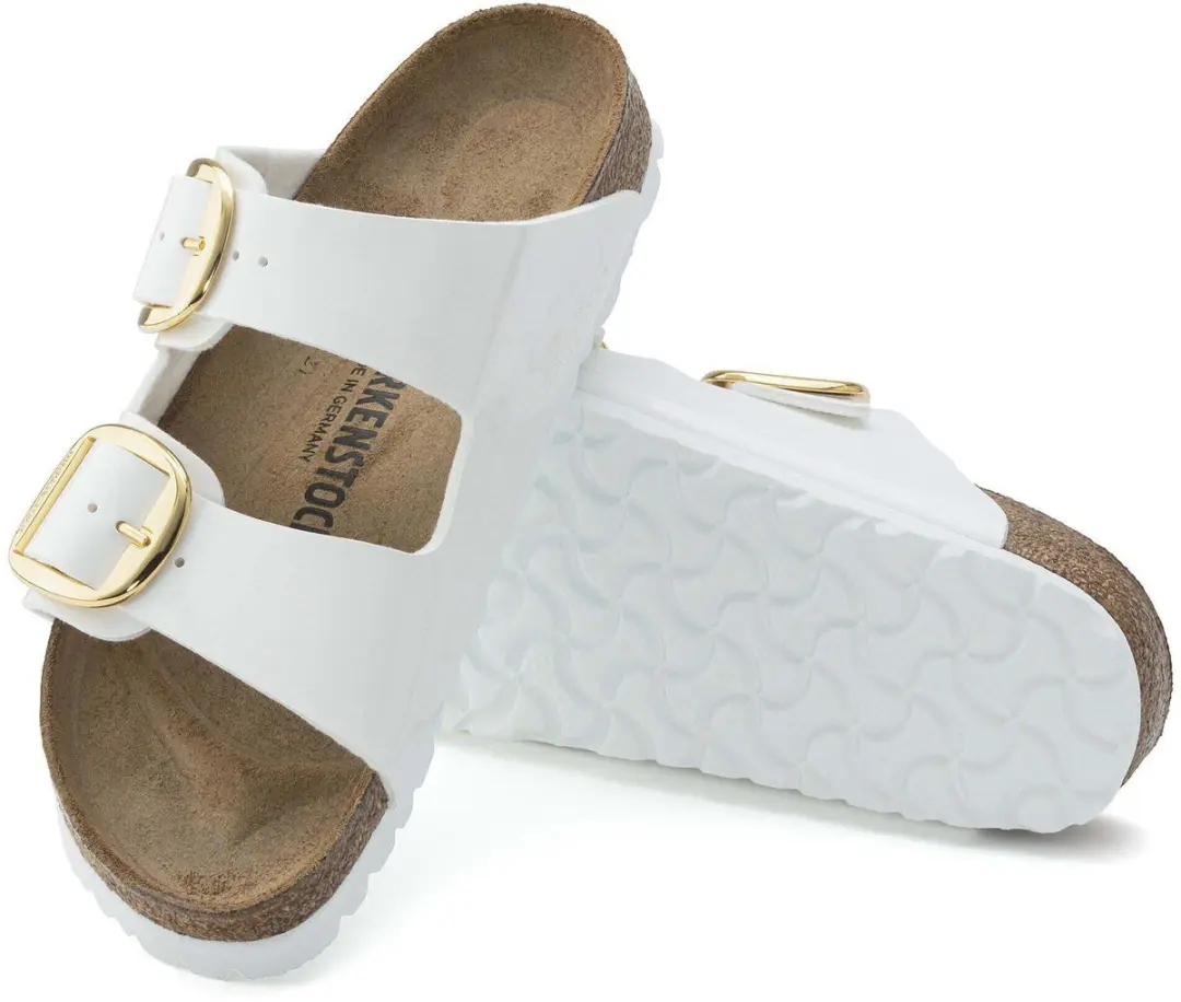 Birkenstock Arizona Big Buckle Patent Sandalen White, Birko Flor