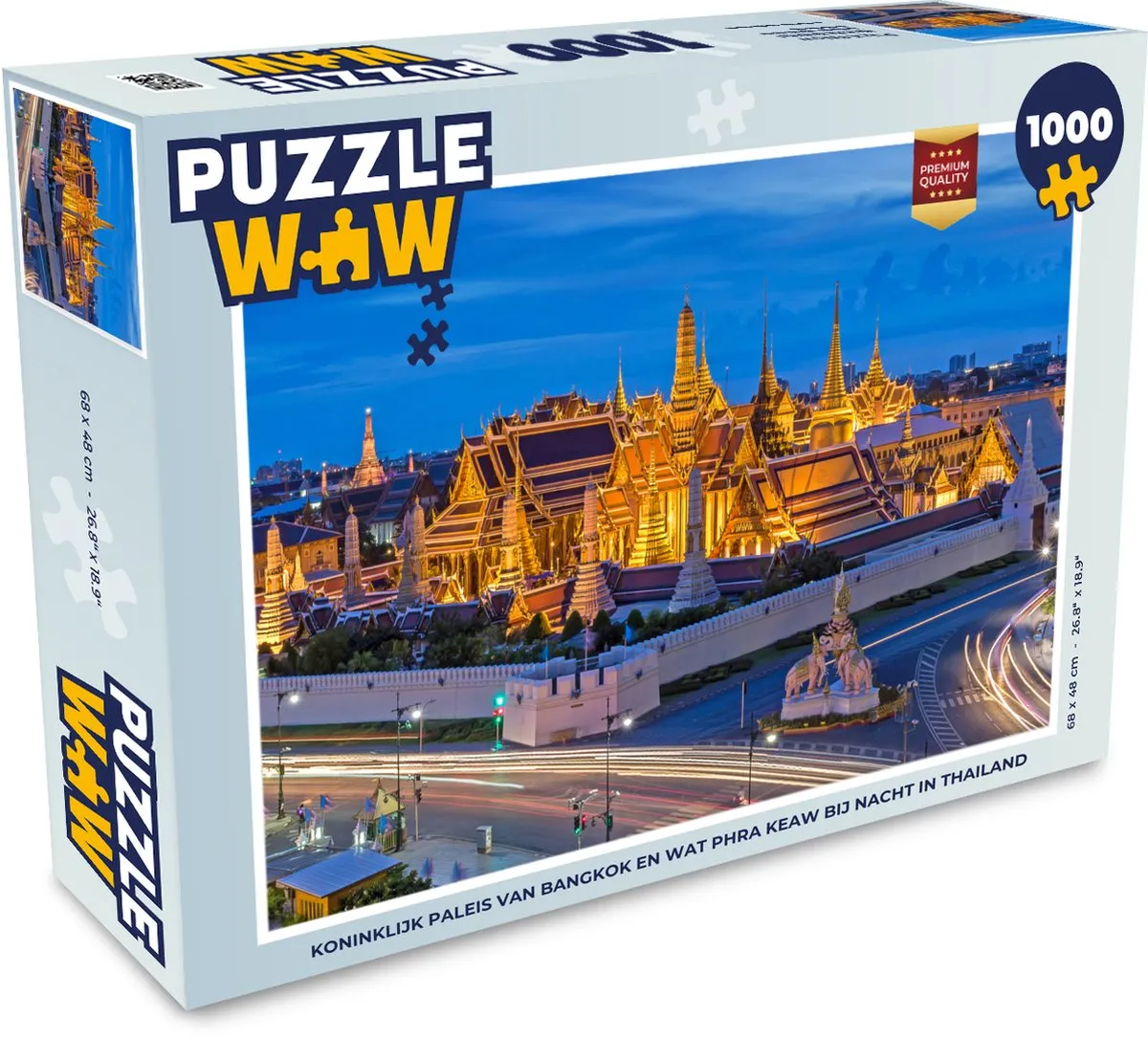 PuzzleWow Bangkok Paleis Nacht Legpuzzel 1000 Stuks - Multicolor