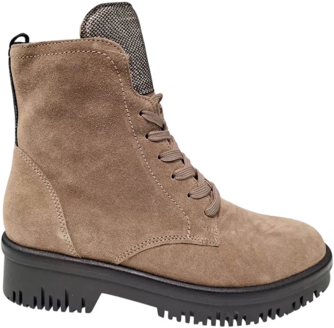 Waldlaufer Suede Beige Dames Veterboots H