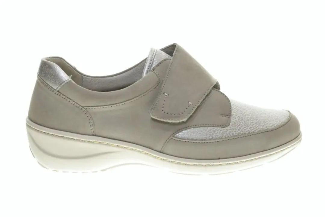 Velcroschoenen Licht Grijs Dames Comfort Breed Waldlaufer maat 40