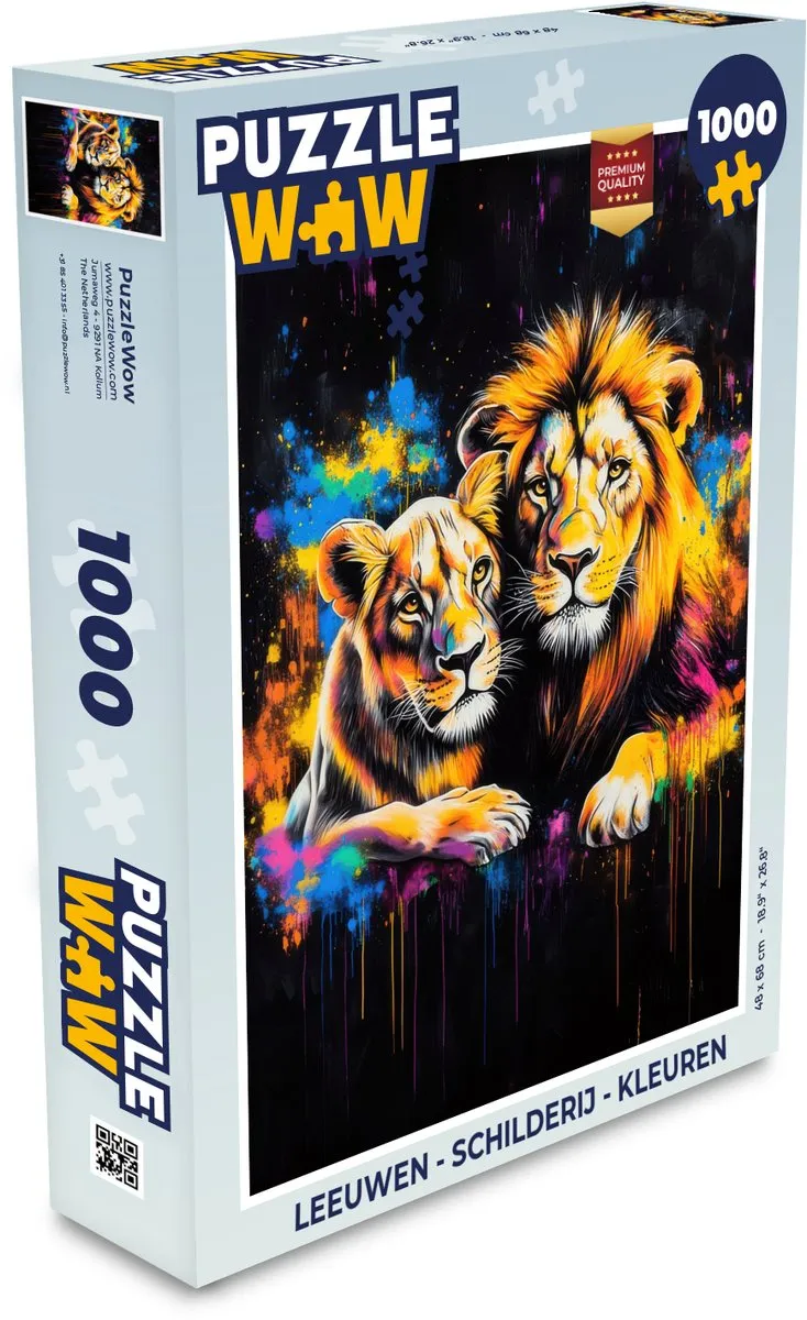 PuzzleWow Leeuwen Schilderij Legpuzzel 1000 Stuks