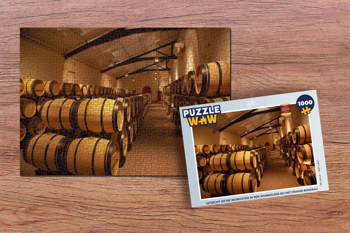 PuzzleWow Bordeaux Wijnkelder Legpuzzel 1000 Stuks - Multicolor